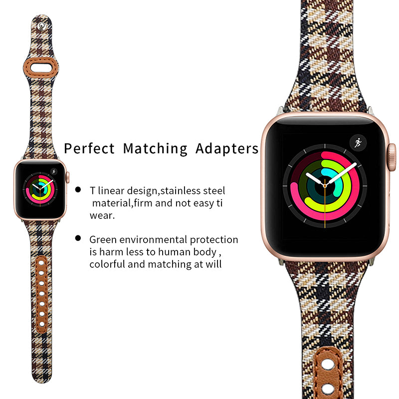 T Liner Design Slim Fabric PU Leather Buckle Watch Strap Wristband for Apple Watch Series 9 8 7 41mm SE (2023) SE(2022) SE 6 5 4 40mm 3 2 1 38mm T Liner Design Slim Fabric PU Leather Buckle Watch Strap Wristband for Apple Watch Series 9 8 7 41mm SE (2023) SE(2022) SE 6 5 4 40mm 3 2 1 38mm
